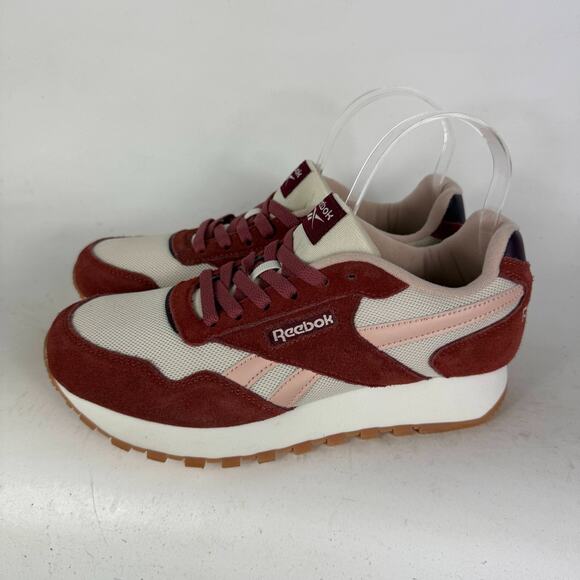 Reebok Royal Ultra Sneakers Women's 8.5 White Burgundy Low Top Running Shoes - Picture 5 of 10